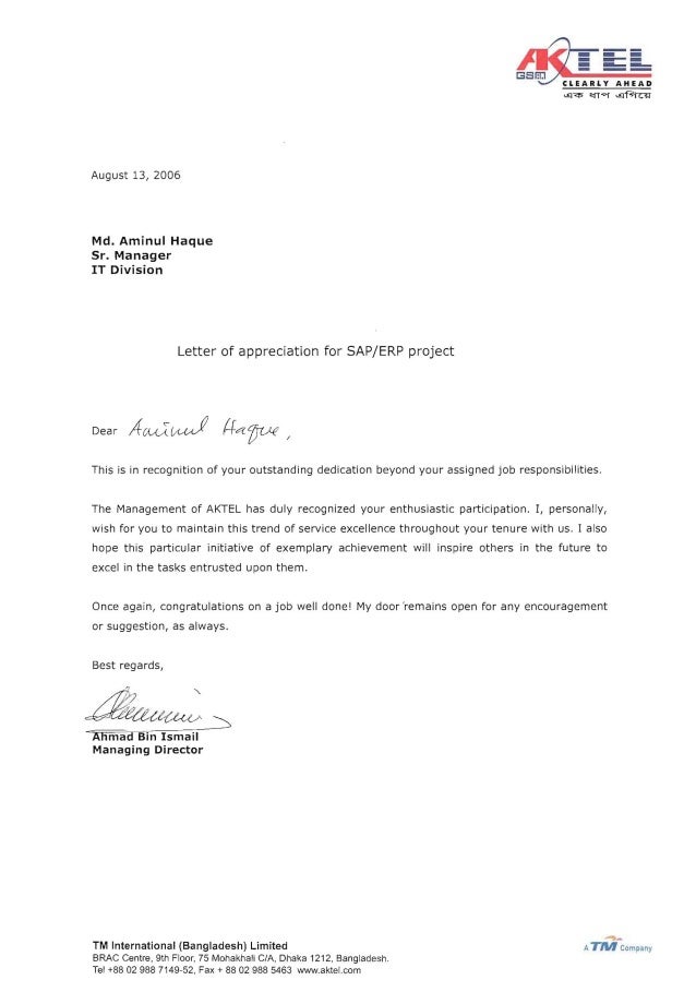 completion year letter thank 1 you Letter Appreciation Robi completion year letter thank 1 you Letter Appreciation Robi