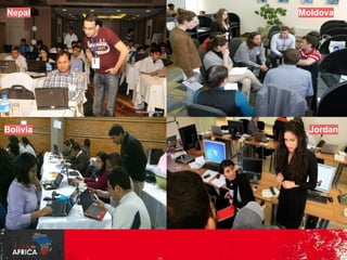 Kickstarting
A
Continent:

Building on the
success of the
Kenyan pilot,
we are
launching in 3
new countries,
to embed data
fellows, to build
the underlying
infrastructure,
and produce
proof that data
tools work
through
prototypes and
qualitative
research.

 