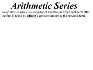 11X1 T10 01 definitions & arithmetic series | PDF