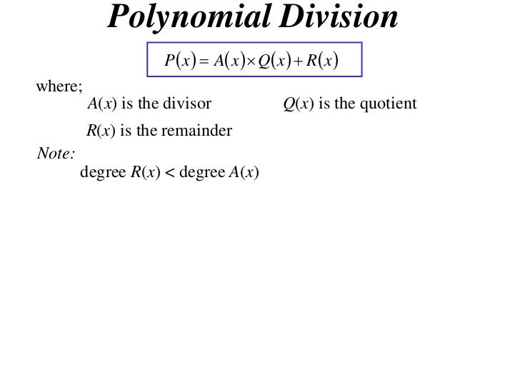 11x1 T13 03 Polynomial Division