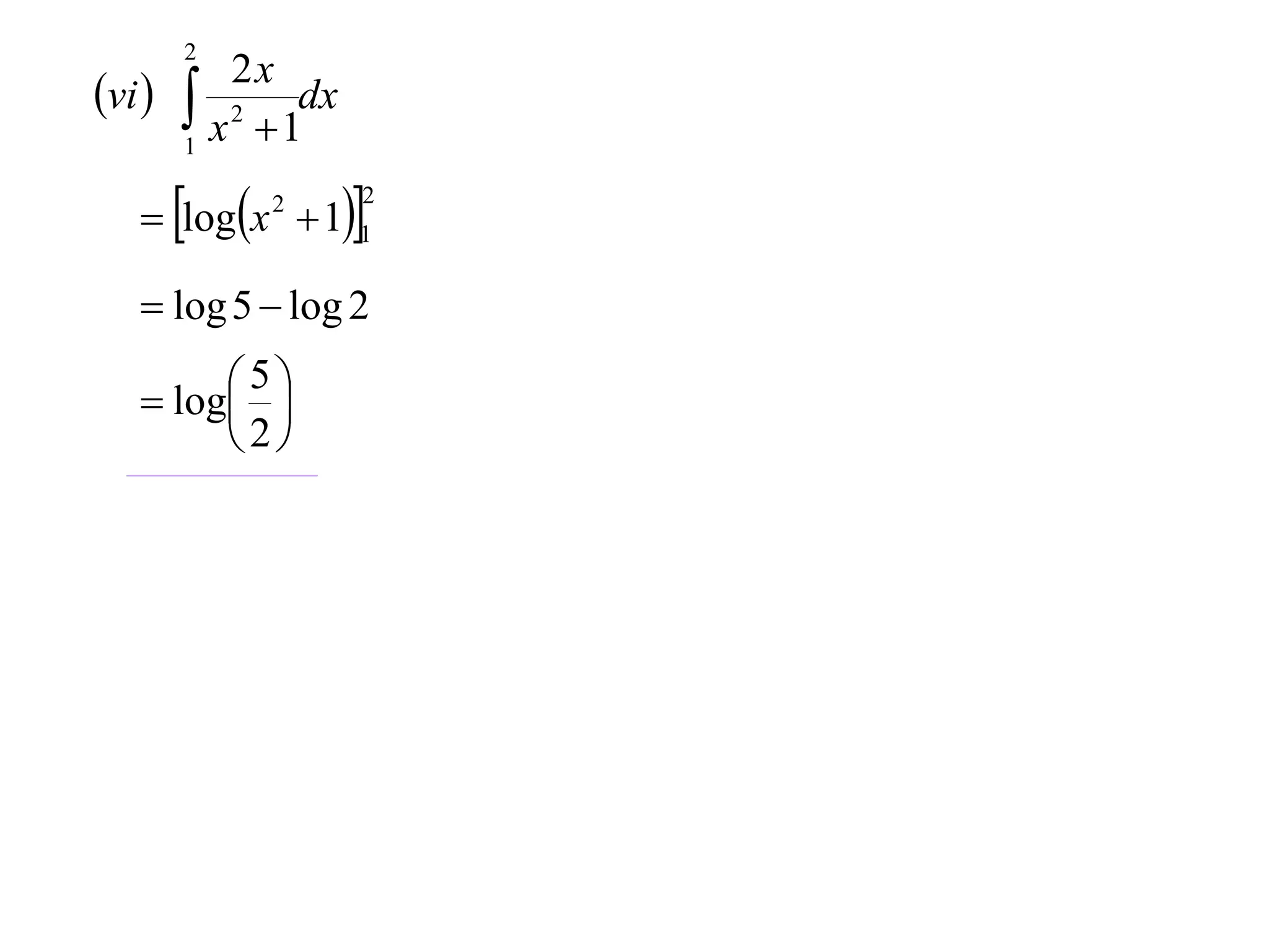2
            2x
vi     x 2  1dx
        1


    logx  11
              2       2



    log 5  log 2

    log 
         5
         
        2
 