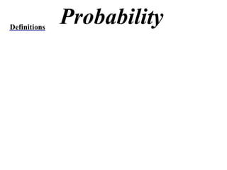 Probability Definitions 