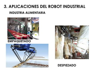 EMPAQUETADO 3. APLICACIONES DEL ROBOT INDUSTRIAL INDUSTRIA ALIMENTARIA DESPIEZADO 