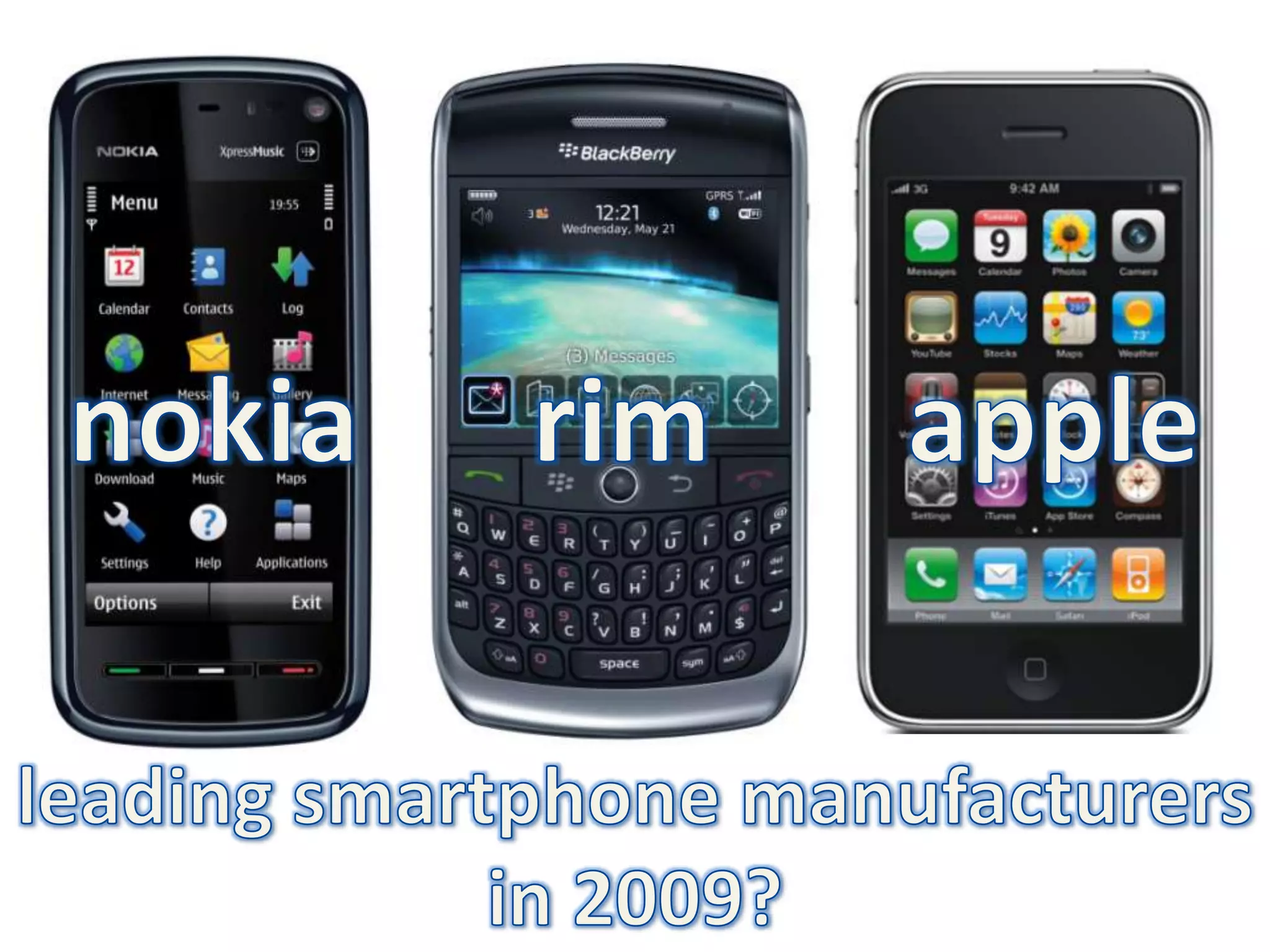 nokiarimappleleading smartphone manufacturersin 2009?