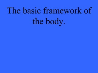 The basic framework of the body. 