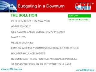 Budgeting in a Downturn




www.myCNI.com.my                      www.OOBEY.com
 