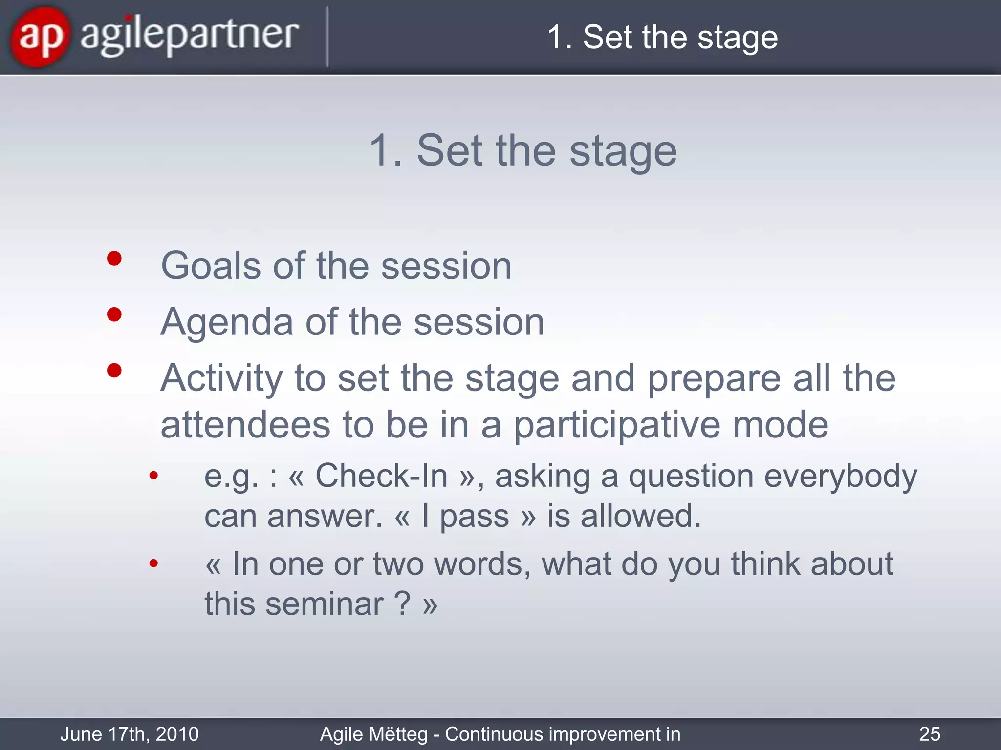 Follow a naturalorder of thinking