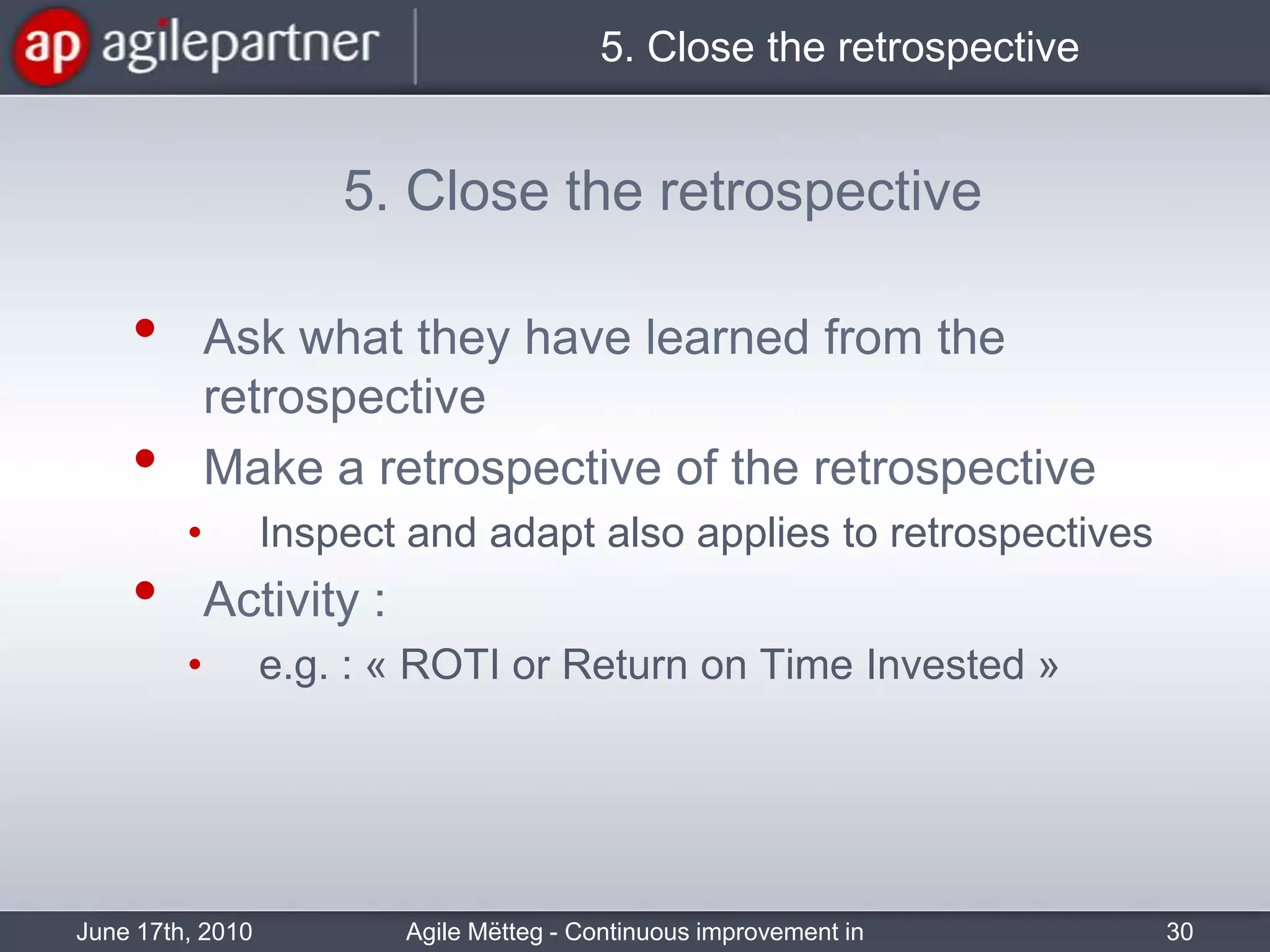 1. Set the stage1. Set the stageGoals of the session