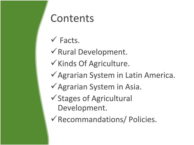 Agricultural Transformation and Rural Development | PPT