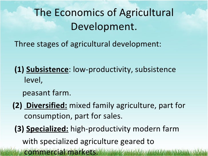 Agricultural Transformation and Rural Development