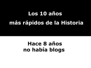 Los 10 años más rápidos de la Historia Hace 8 años no había blogs   