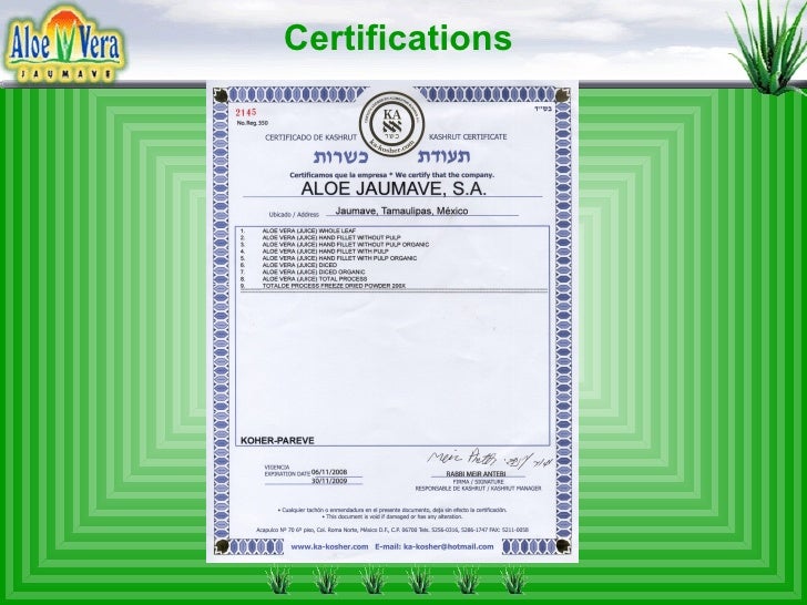 Aloe Jaumave S.A. de C.V.