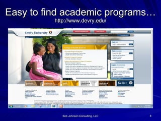Easy to find academic programs… http://www.devry.edu/ 