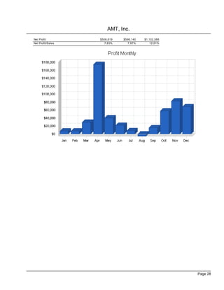 AMT, Inc.
Net Profit         $506,619   $596,140   $1,102,588
Net Profit/Sales      7.83%      7.97%       12.01%




                                                      Page 28
 