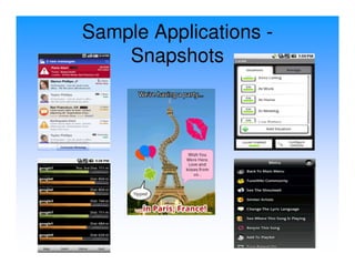 Sample Applications -
    Snapshots
 