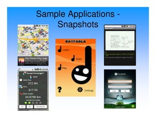 Sample Applications -
    Snapshots
 