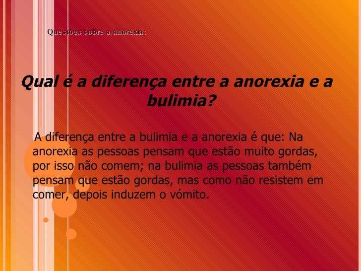 Anorexia e Bulimia