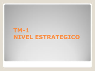 TM-
TM-1
NIVEL ESTRATEGICO
 