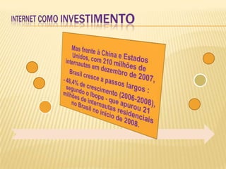 INTERNET COMO INVESTIMENTO