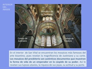 MUROS LATERALES donde aparecen los
evangelistas sobre un fondo paisajista y
rocoso y también junto al altar se
representan escenas del Antiguo
Testamento: el Sacrificio de Isaac, el
sacrificio de Abraham, Abel y Melquisedec.
 