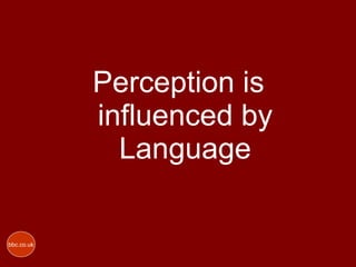 Perception is influenced by Language bbc.co.uk 
