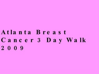 Atlanta Breast Cancer 3 Day Walk 2009 