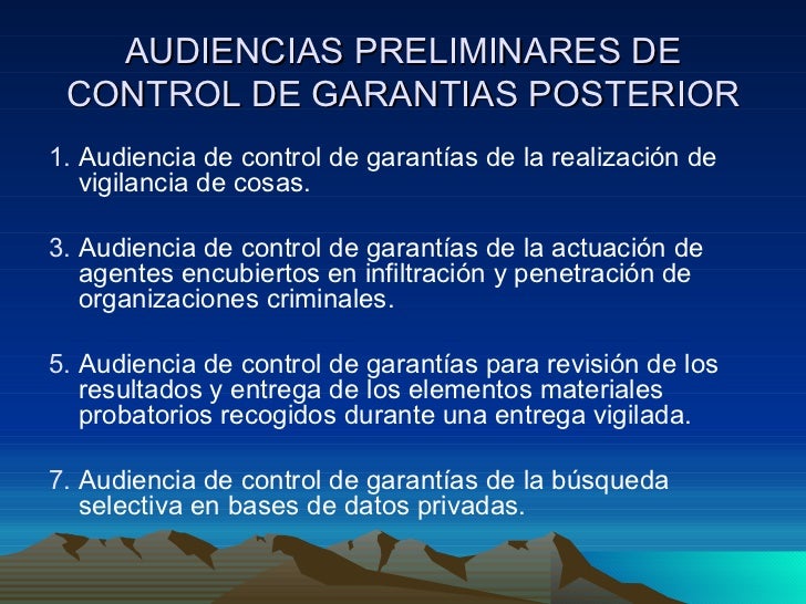 Audiencia de control posterior