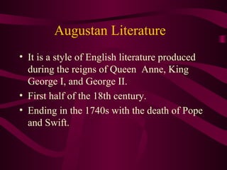 augustan age 18th century literature