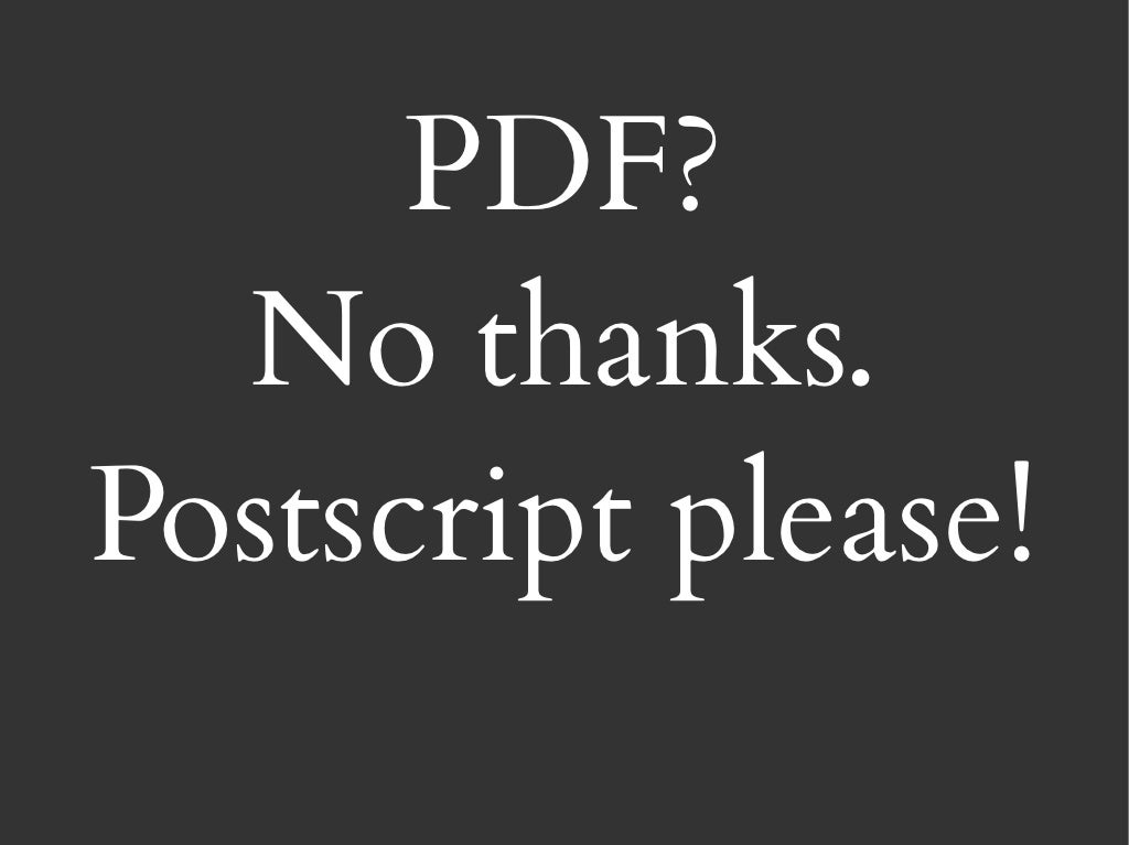 Postscript, books and binding