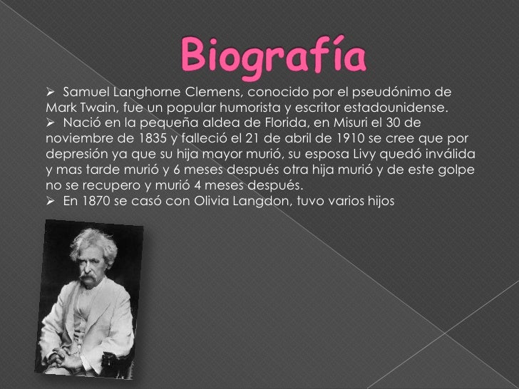 Resultado de imagen para mark twain biografia