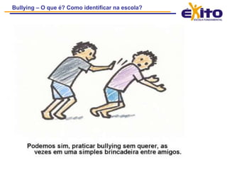  As vítimas do bullyingCrianças e adolescentes inseguras, tímidas, com dificuldades de comunicação (o que os impede de solicitar ajuda). Os que se destacam como ótimos alunos, estimulando os ataques por inveja.