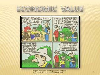 ECONOMIC  VALUEReprint Permission from King Features Syndicateby J. Cavett, Hearst Corporation 11-20-2000 2