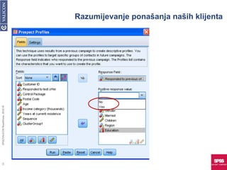 Razumijevanje ponašanja naših klijenta SPSS/VALICON RoadShow, 2010 © 