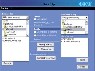 Characteristic of Com Automation  Back Up 
