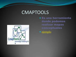                CMAPTOOLSEs una herramienta donde podemos realizar mapas conceptualesejemplo