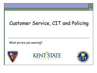 Customer Service, CIT and Policing What pin are you wearing? 