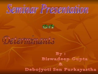 Seminar Presentation on Determinants 