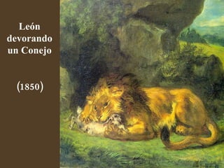 León devorando un Conejo (1850) 
