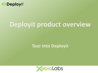 Deployit product overview

      Tour into Deployit
 