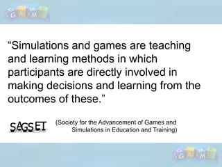 Games & Simulations Survey