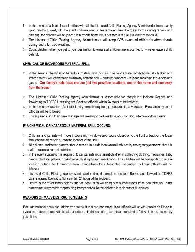 disaster emergency plan template for families 4 638