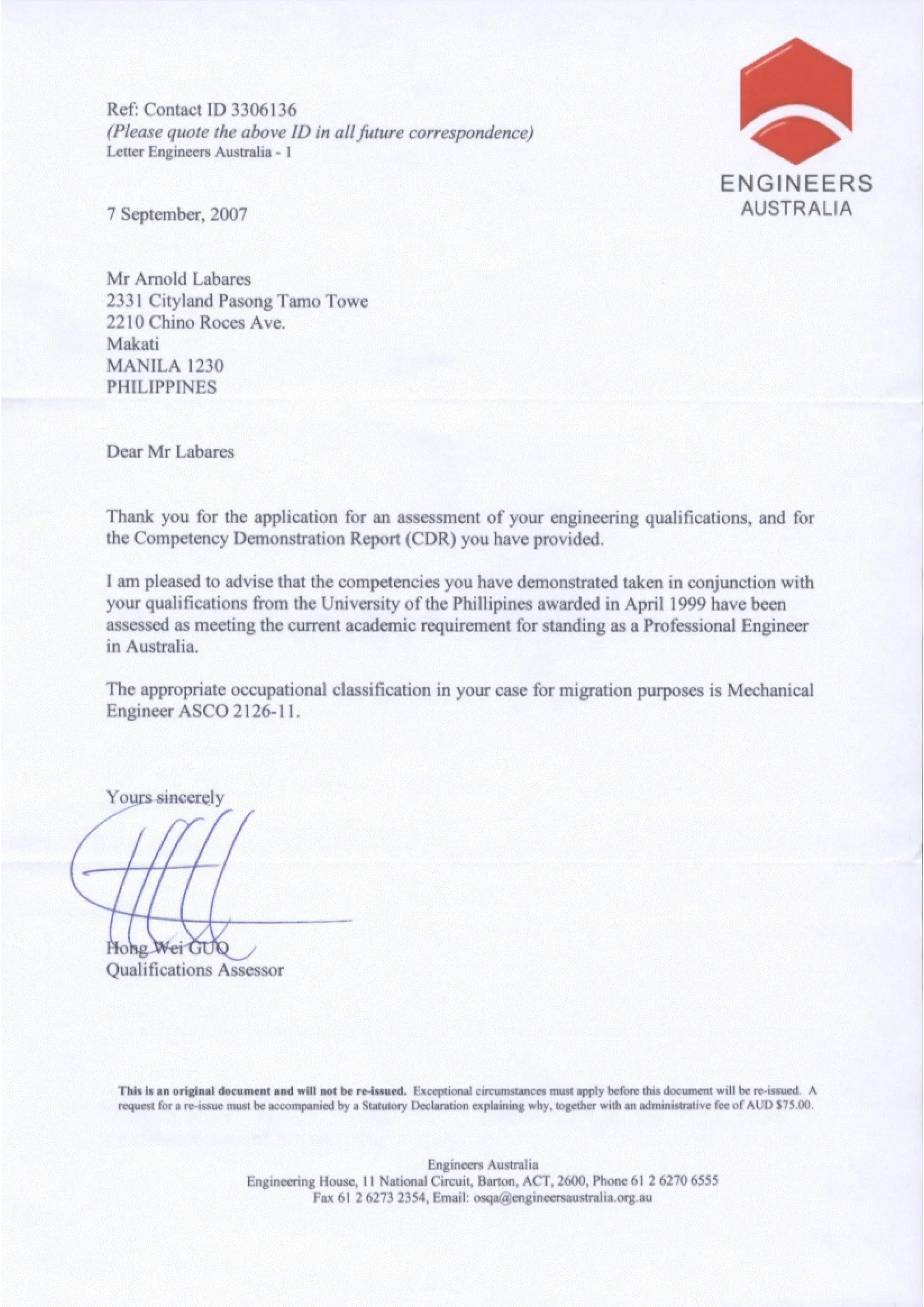 Engineers Australia Certificate [view only] PDF
