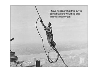 I have no idea what this guy is doing but sure would be glad that was not my job. 