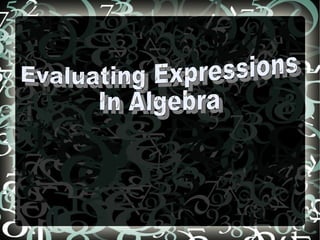 Evaluating Expressions   In Algebra 