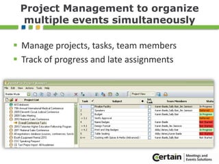 Post-event surveys provide feedbackSeparate surveys for sessions, events, exhibitors