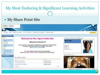 My Most Enduring & Significant Learning ActivitiesMy Share Point Site