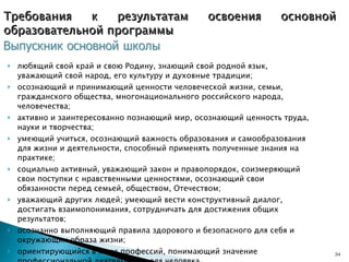 любящий свой край и свою Родину, знающий свой родной язык, уважающий свой народ, его культуру и духовные традиции;  осознающий и принимающий ценности человеческой жизни, семьи, гражданского общества, многонационального российского народа, человечества; активно и заинтересованно познающий мир, осознающий ценность труда, науки и творчества; умеющий учиться, осознающий важность образования и самообразования для жизни и деятельности, способный применять полученные знания на практике;  социально активный, уважающий закон и правопорядок, соизмеряющий свои поступки с нравственными ценностями, осознающий свои обязанности перед семьей, обществом, Отечеством; уважающий других людей; умеющий вести конструктивный диалог, достигать взаимопонимания, сотрудничать для достижения общих результатов; осознанно выполняющий правила здорового и безопасного для себя и окружающих образа жизни; ориентирующийся в мире профессий, понимающий значение профессиональной деятельности для человека.   Требования к результатам освоения основной образовательной программы 
