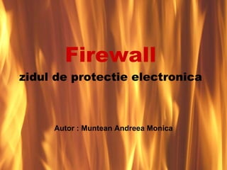 Firewall zidul de protectie electronica Autor : Muntean Andreea Monica 