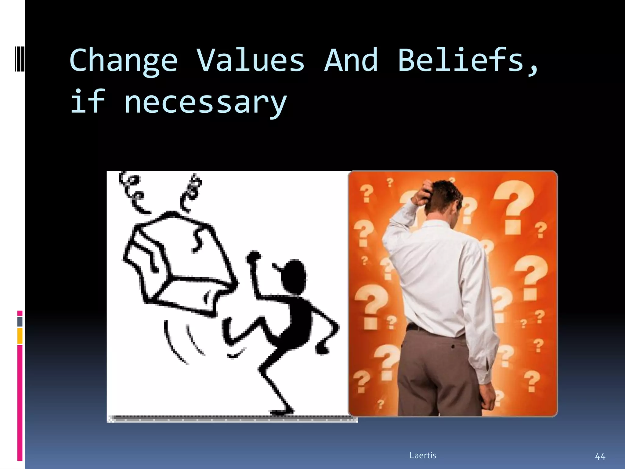 Change Values And Beliefs,
if necessary




                  Laertis    44
 