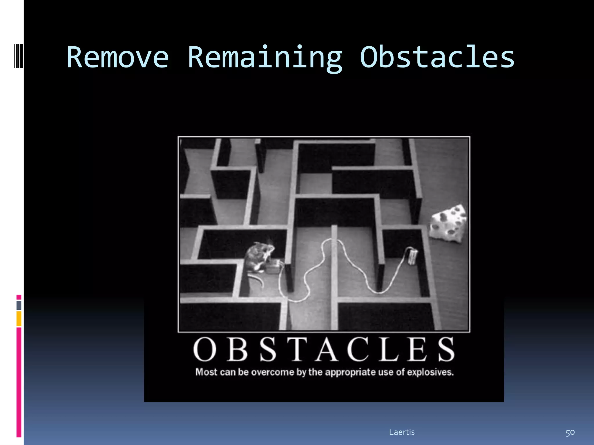 Remove Remaining Obstacles




                  Laertis    50
 